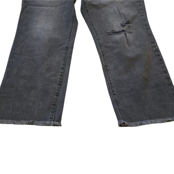 Loft High Rise Straight Leg Curvy Cropped Distressed Stretch Jeans Size 10 New - Picture 7 of 15